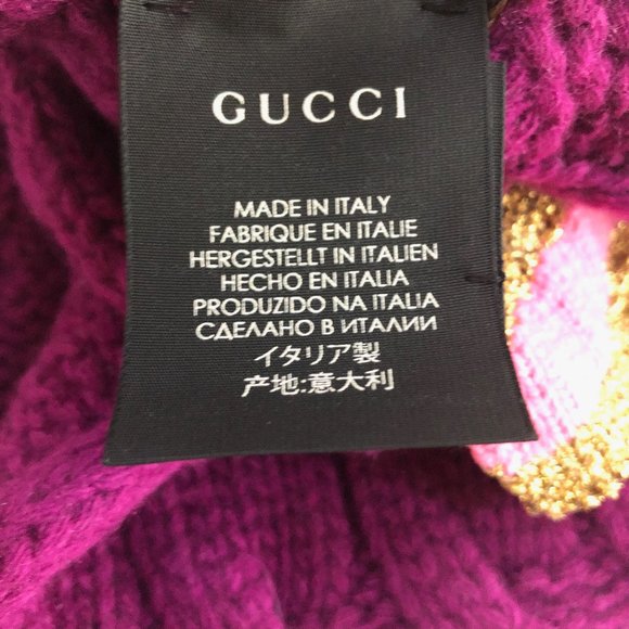 Gucci Cable Knit Scarf in Purple NEW WITH TAGS - Picture 4 of 4